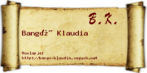 Bangó Klaudia névjegykártya