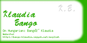 klaudia bango business card